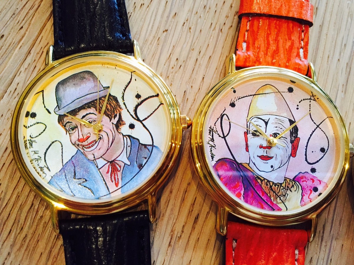 Orologio Uomo Clown Net Al Quarzo, Quadrante Rosso, Cinturino In Pelle, Cassa Acciaio 42mm, Impermeabile 30m