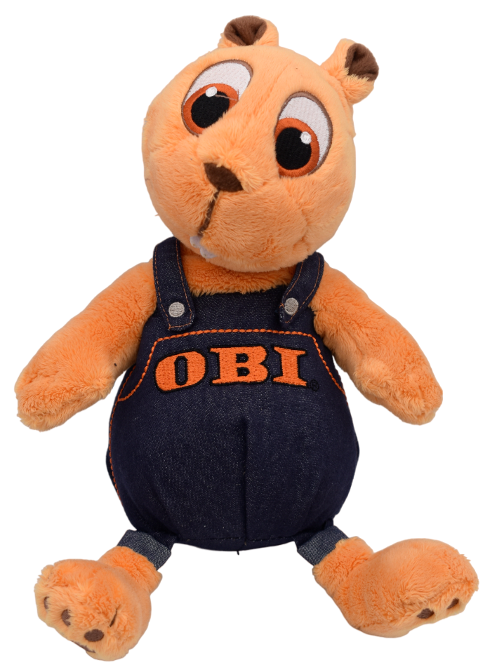 OBI Plüschtier Biber Maskottchen Kuscheltier Stofftier 32cm eBay