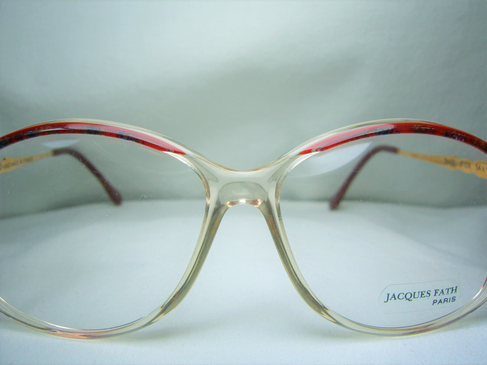Jacques Fath luxury eyeglasses Gold plated scallop oval women frames NOS vintage image 2