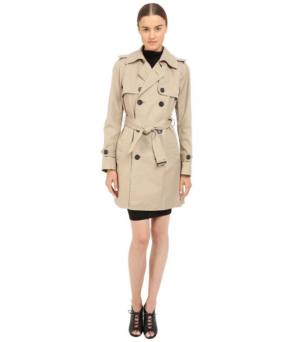DSQUARED2 V7419 Trench cappotto donna beige cotone twill taglia 46