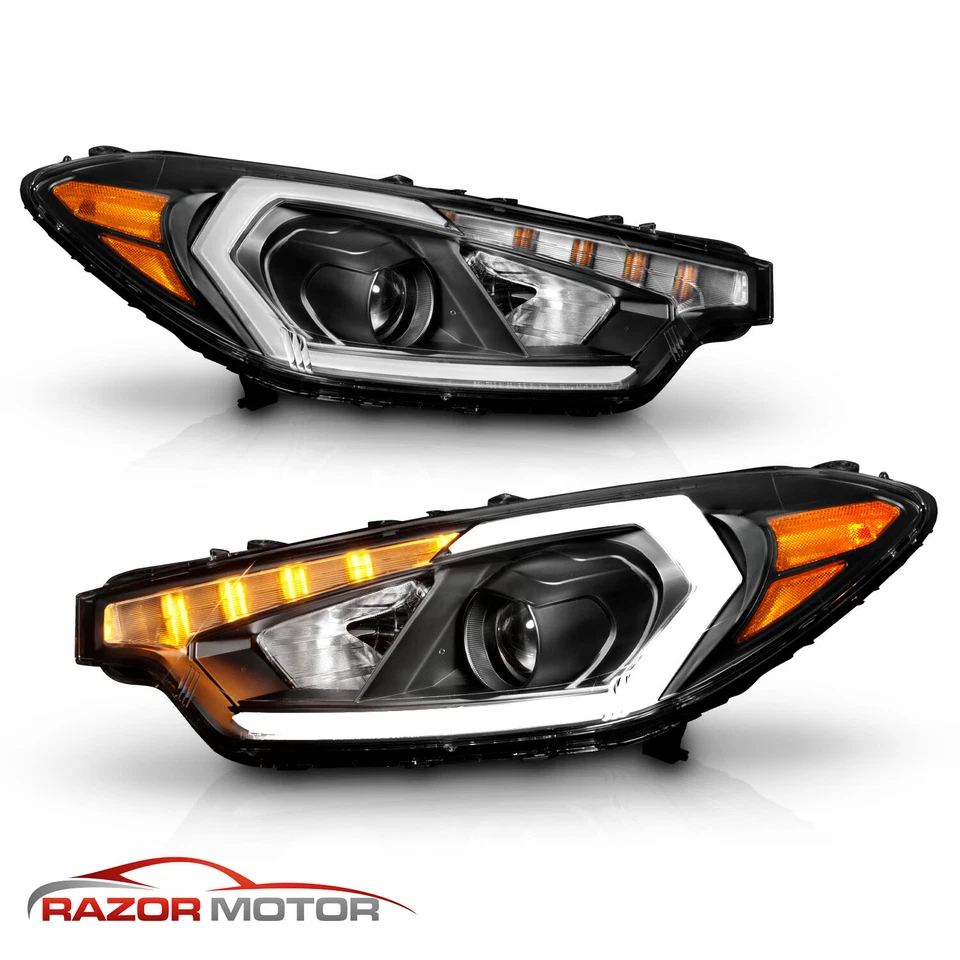 [LED LIGHTS Bar] 2014-2016 For Kia Forte / Forte Koup / Forte 5 Black Headlights Foto 2 de 4