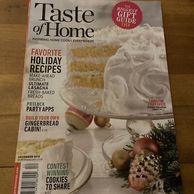 Taste Of Home Magazine December 2018 Favorite Holiday Recipes/ Gingerbread