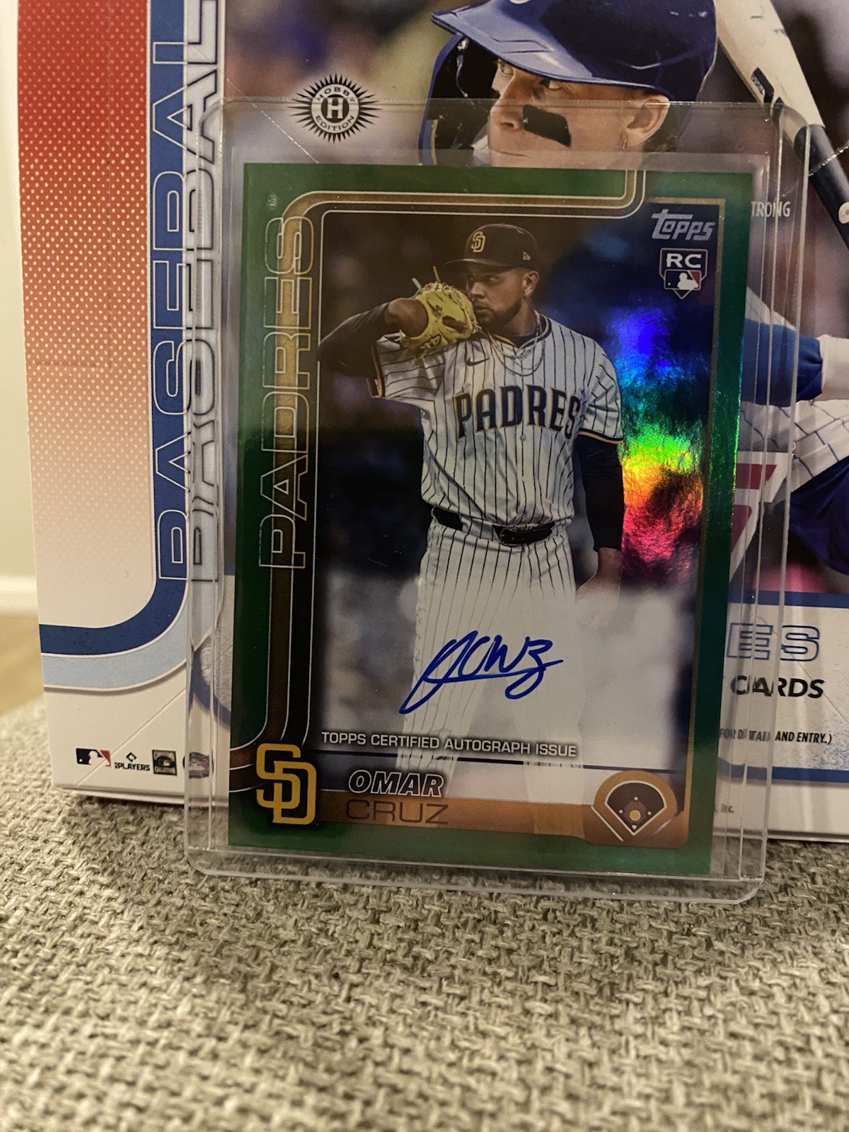 2025 Topps Update US256 Omar Cruz Real One Auto Green Foil /99