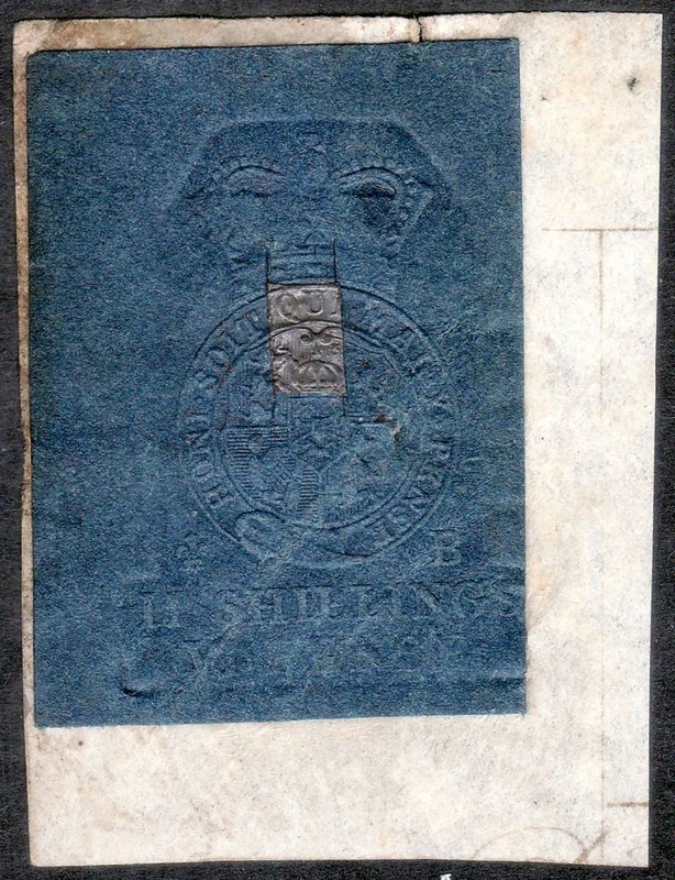 1760-1820 GB King George III Deed Revenue 2½Sh Silver Seal, Inv. Monogram Cypher
