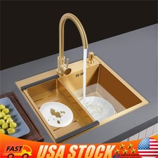 20in Stainless Steel Kitchen Sink with Faucet  Draining Basket  Soap Dispenser