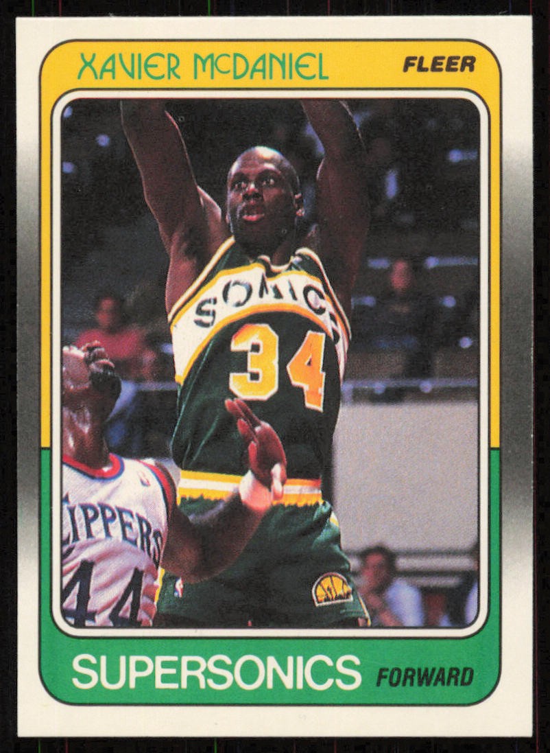 1988-89 Fleer #108 Xavier McDaniel Seattle SuperSonics Card
