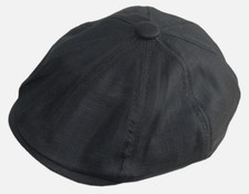 Herren Schiebermütze Flat Cap in Schwarz, Gr...