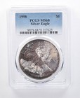 1998 American Silver Eagle MS68 PCGS Purple Tone a8153 — photo 1