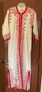 Moroccan Elegant Vintage White Kaftan - 1970’s