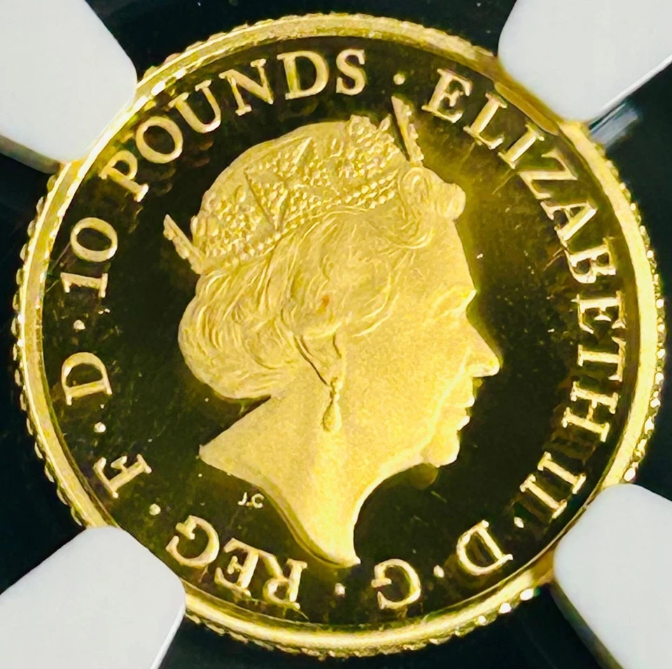 2015 Gold Britannia Proof .9999 British 10 Pounds Coin 1/10 Toz PF70 Ultra Cameo - Image 4 of 4