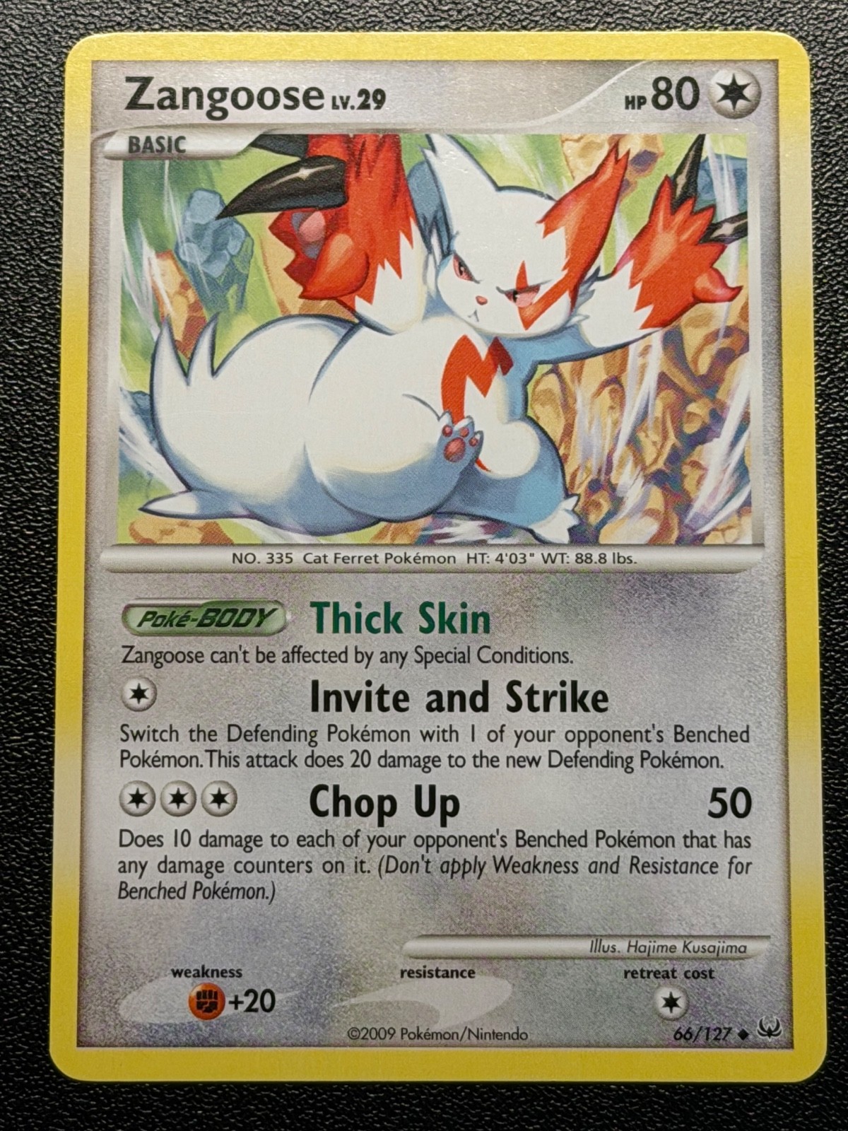 Zangoose 66/127 Platinum Uncommon Pokemon Card