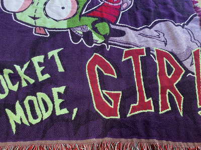 Vtg Northwest Invader Zim Rocket Mode GIR! Nickelodeon Tapestry