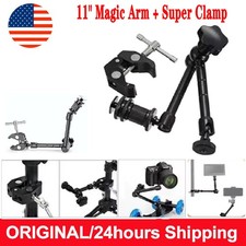 US 11 inch Articulating Magic Arm  Super Clamp Set Fr DSLR Rig Camera LED Light