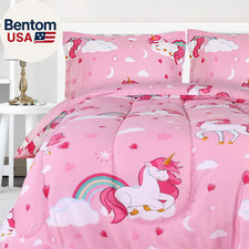 All Season Unicorn Comforter Set with 2 Pillow Cases, 3 Piece Soft Brushed Micro