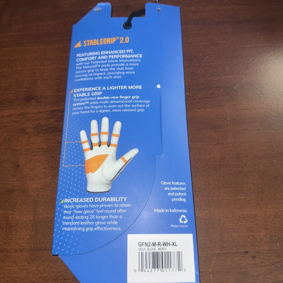 Bionic Men's Right Hand Stable Grip 2.0 Dual Expansion Zone Golf Glove - White - Image 3 of 4