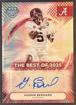 Germie Bernard 2025 Bowman Best University #BOA-GB Refractor Auto Steelers
