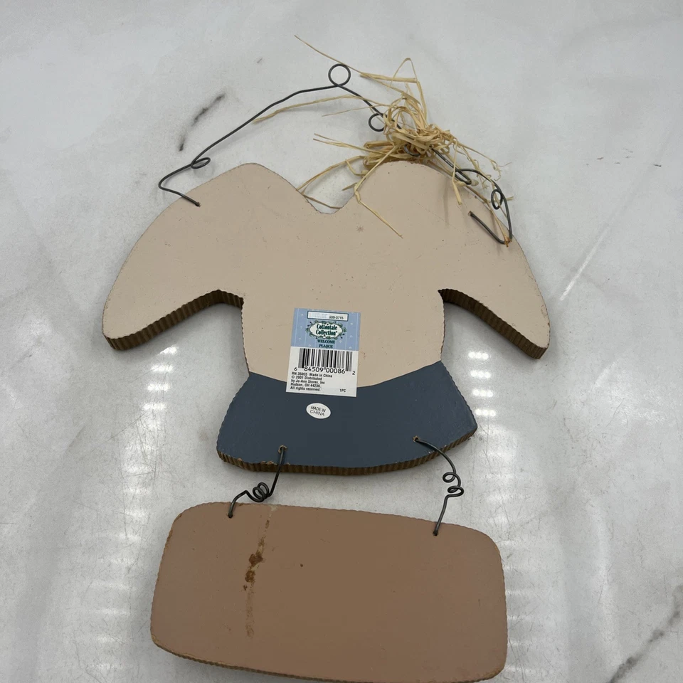 Letrero de bienvenida de madera de algodón de colección conejo conejo primavera de Pascua Foto 2 de 4