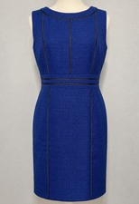 Ellen Tracy Royal Blue Sleeveless Sheath Dress Professional Cocktail Medium