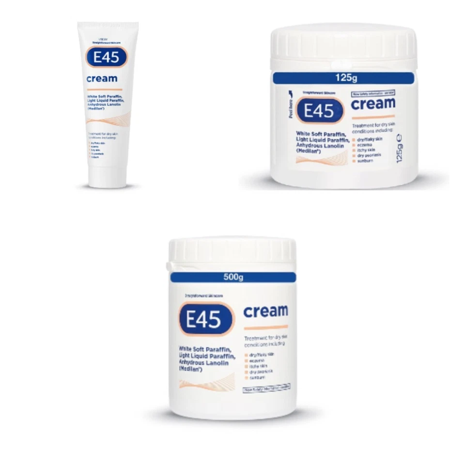 BRANDED E45 Cream 500 g Tub Moisturiser for Dry Skin and Sensitive Skin Emollient to