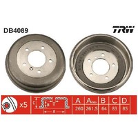 2X Bremstrommel Hinten FüR Mercedes T2-LN1 2.3 2.4 86 Bis 94 TRW Neu Teil