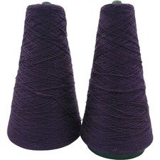 Vintage 1980s Pisgah Yarn 2/24 Acrylic Cone Yarn 61-L Elderberry 13605 Lot of 2
