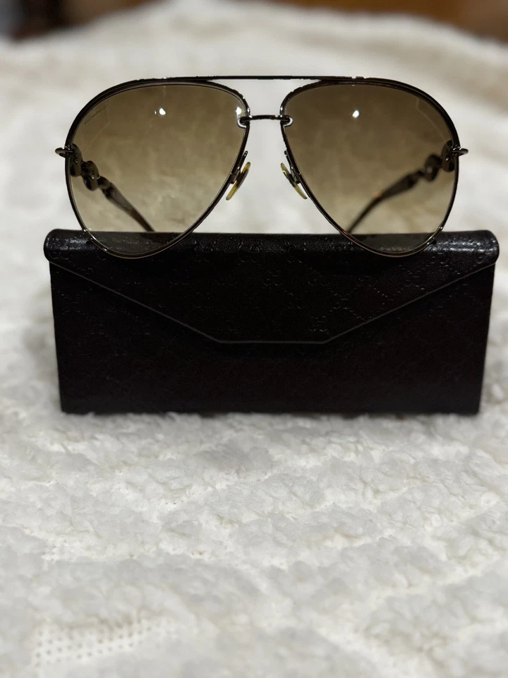 Auténticas gafas de sol Gucci 4225/S Marina cadena chocolate/marrón degradado aviador Foto 2 de 4