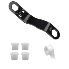 RV Water Heater Drain Plug Kit, Include Angled Wrench, drain plug kit, Black