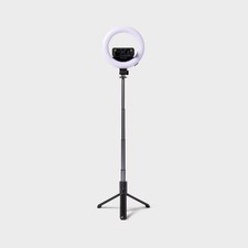 Tripod Selfie Stick with LED Ring Light - heyday Black