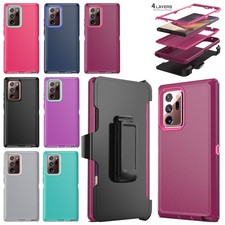 For Samsung Galaxy Note20 Note20 Ultra Case Rugged Hybrid Cover / Rotating Clip
