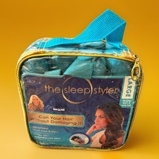 The Sleep Styler Large Heat-Free Hair Rollers 6in Blue, 8-Pack Memory Foam