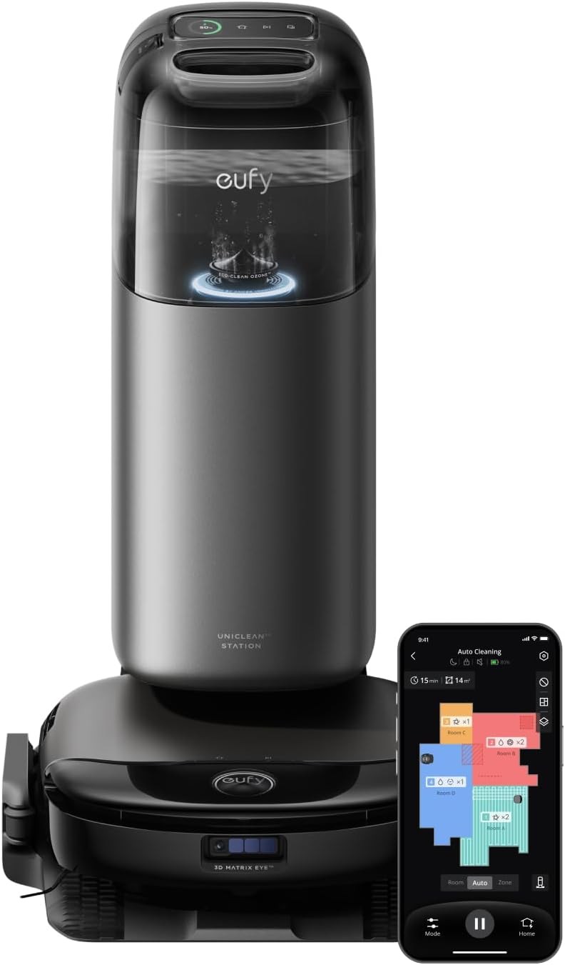 Eufy Omni S1 Pro Robot Vacuum Cleaner & Mop HydroJet 8,000 Pa Obstacle Avoidance