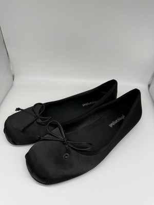 Jeffrey Campbell Tutu Mette Black Silk Ballet Slipper Flat Shoe 8.5 Casual