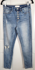Vervet Distressed High-Rise Button Fly Skinny Jeans Size 28
