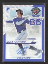 2025 Panini Prizm Prospect Edition Cole Carrigg #126 Blue 38/75 Auto