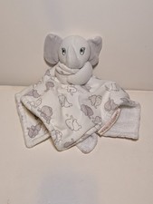 Blankets Beyond Gray White Elephant Plush Lovey Security Blanket Soft Baby