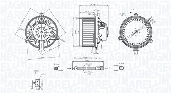Magneti Marelli InnenraumgebläSe 069412742010 12V 348W 148Mm FüR Opel Insignia-image
