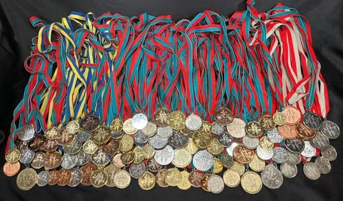 Lot Of 99 Special Olympics Gold Silver Bronze Metal Medal Medallion Awards  - product listing photo