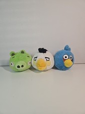 3 Angry Birds Plush Matilda Blue Jay Green Pig 5" Rovio Commonwealth 2010