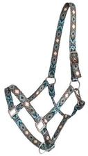 Showman Premium Nylon Horse Halter w/ Diamond & Cross Design