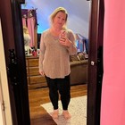 Pink / Gray Sweater W/ Lace Up Top XL