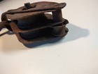 Vintage All Metal Block & Tackle Double Pulley with fixed hook mount — photo 6