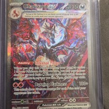 RARO Charizard ex 234/091 SIR HOLO Pokemon TCG Scarlet & Violet Paldean Fates quasi nuovo