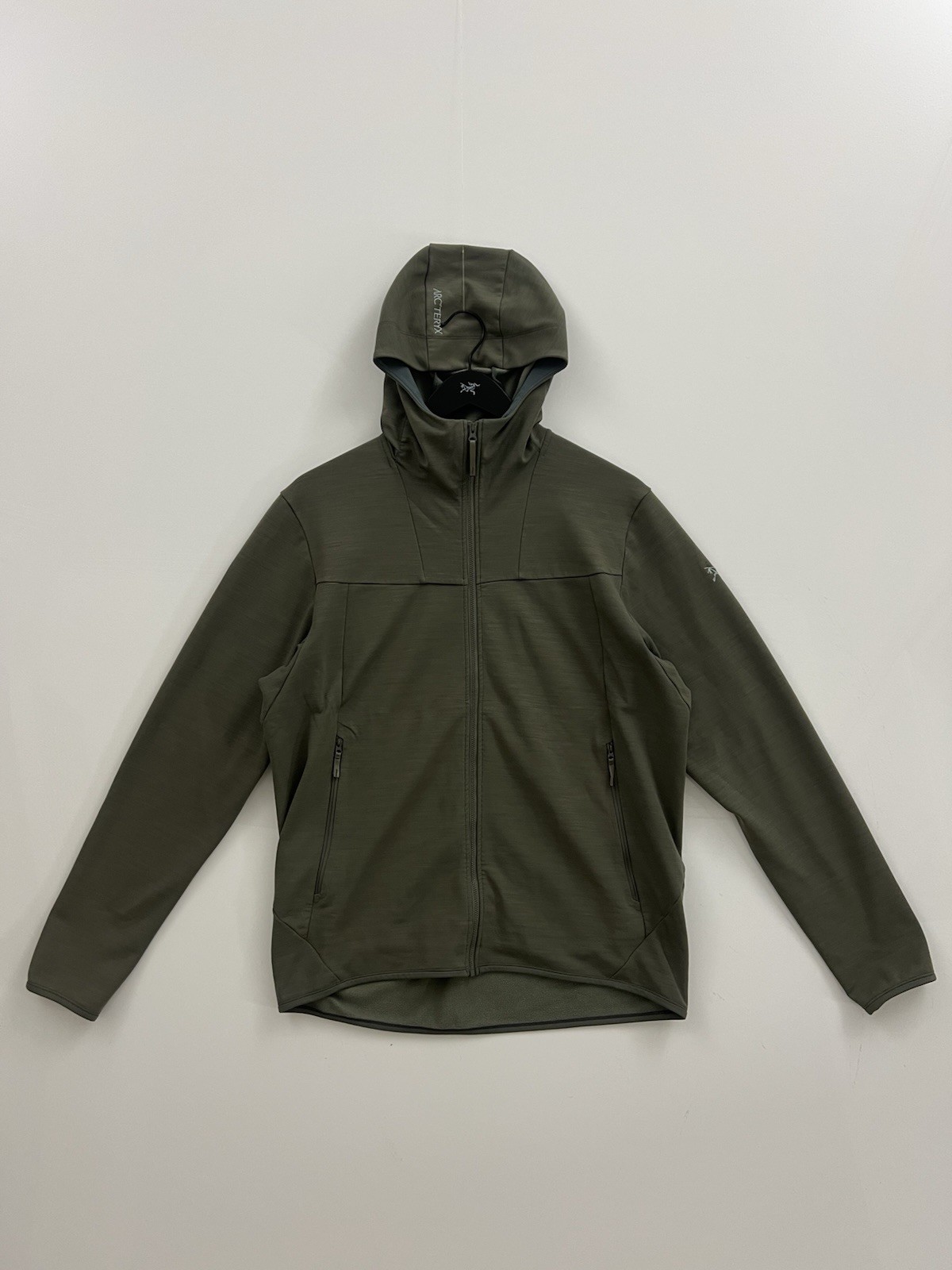 Arc'teryx Kyanite AR Tech Felpa con Cappuccio in Lana Verde Foraggio Uomo L Large