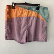 Vintage 90s Nike Swim Shorts M Purple Orange Green -nylon Nostalgic Coloring 