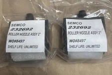 2pk) PPG 232692 SEMCO 2.0" Roller Nozzles Assy, 1/4"MNPT, for Adhesive & Sealant