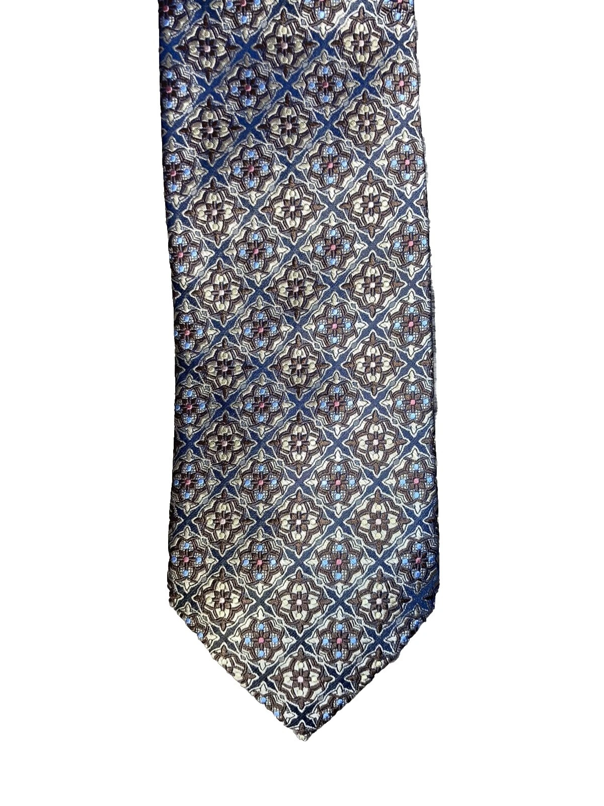 Brown Geometric Ties for Men