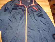 Puma Mens Black Fill Zip Athletic Warmup Sports Track Jacket Size XL