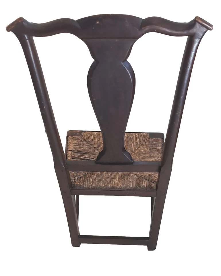 Antigua silla Country Chippendale del siglo XVIII con asiento trasero alrededor de 1780 Foto 3 de 4