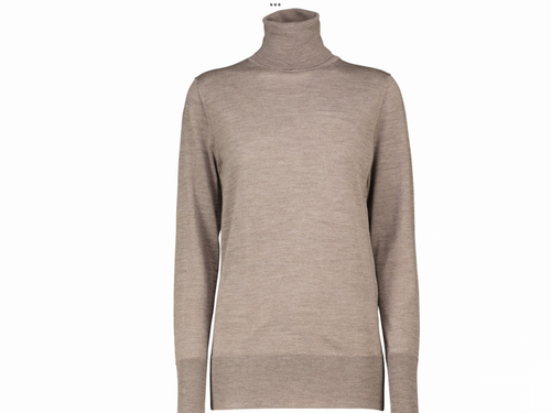 Nuevo Max Mara Ocio Lana Cuello de Tortuga Talla L Bronceado/beige/hongo Color - Imagen 4 de 7