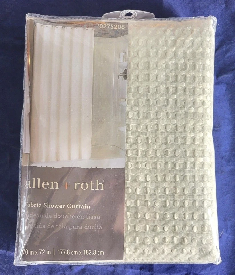 Cortina de ducha de poliéster macizo allen + roth 70 pulgadas de ancho x 70 pulgadas de largo Foto 2 de 2